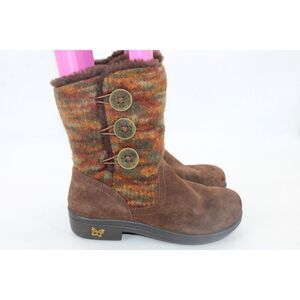 Alegria Nanook Women's Size 36 6-6.5 US Pecan Brown Suede Shearling Lined Boots